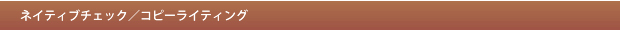 ネイティブチェック／コピーライティング